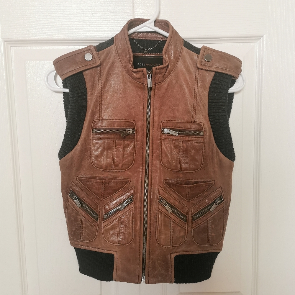 BCBG Max Azria Leather Vest